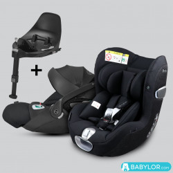 Car seats Cybex Cloud Z2 I-Size (deep black), Sirona Z2 (deep black) and Isofix Z2 base
